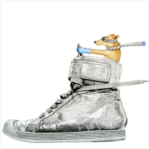 Dog Driving Shoe by Mariana: Floating Lemons Art