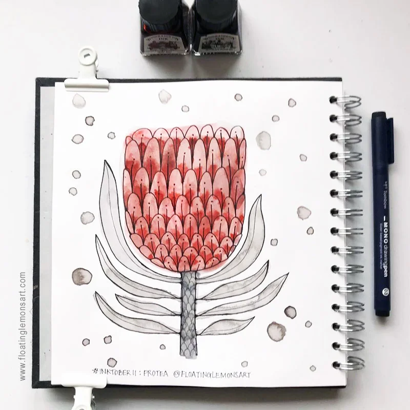 Protea by Mariana: Floating Lemons Art