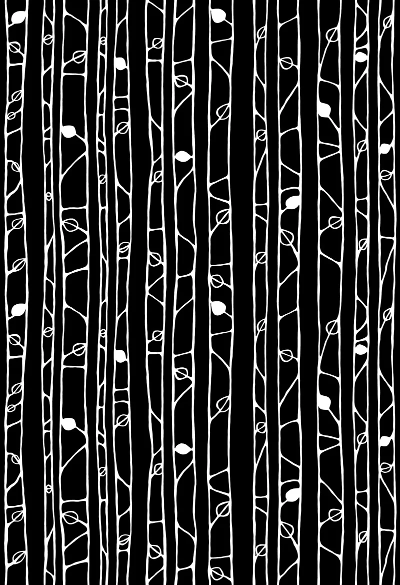 Into the Woods black by Floating Lemons Art