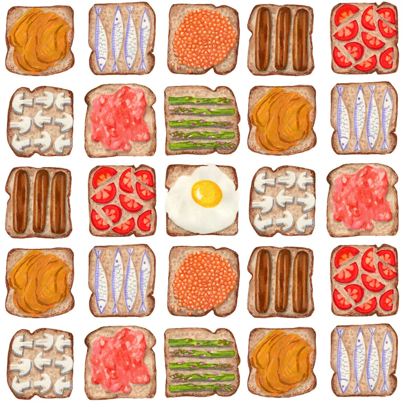Breakfast Toast by Floating Lemons Art