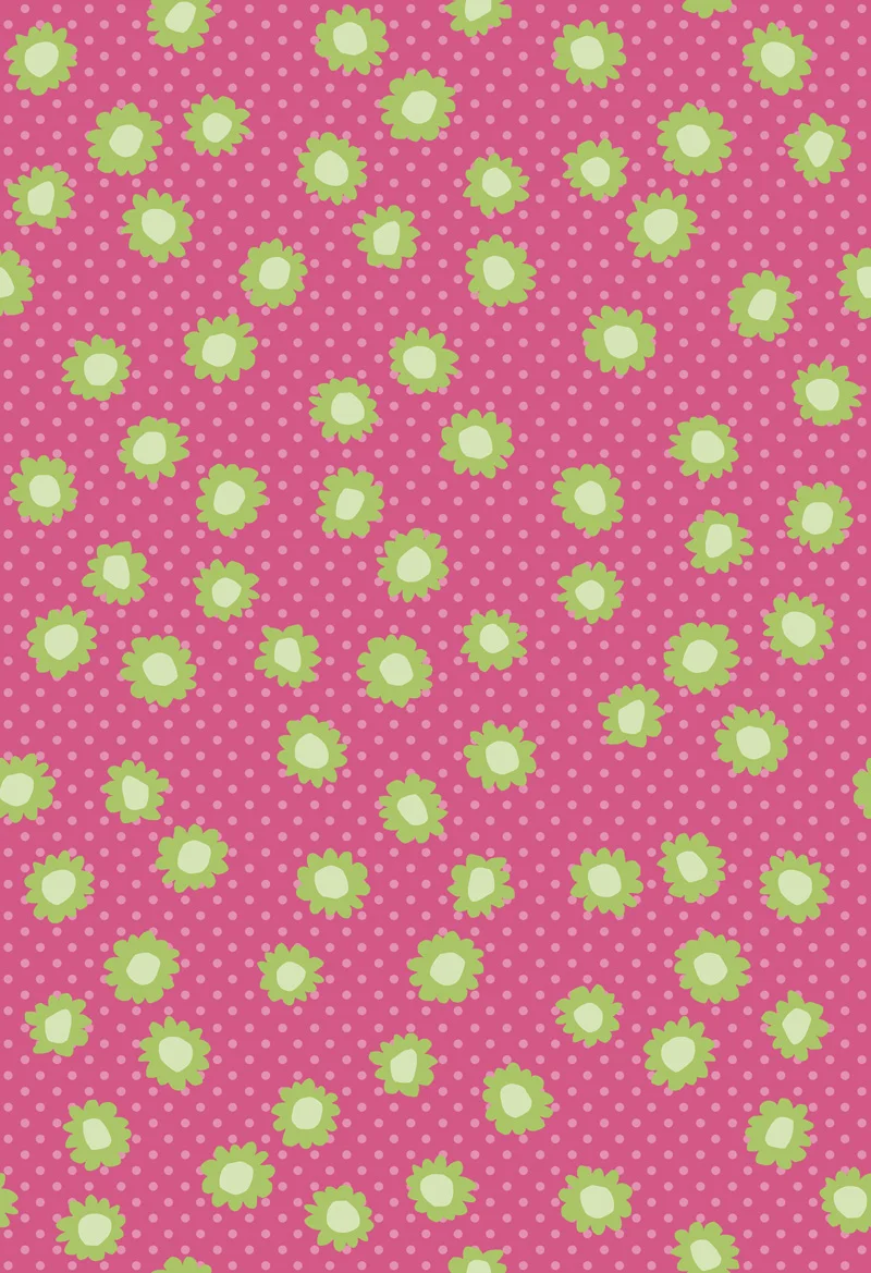 Pop Flowers Florettes Pink by Floating Lemons Art