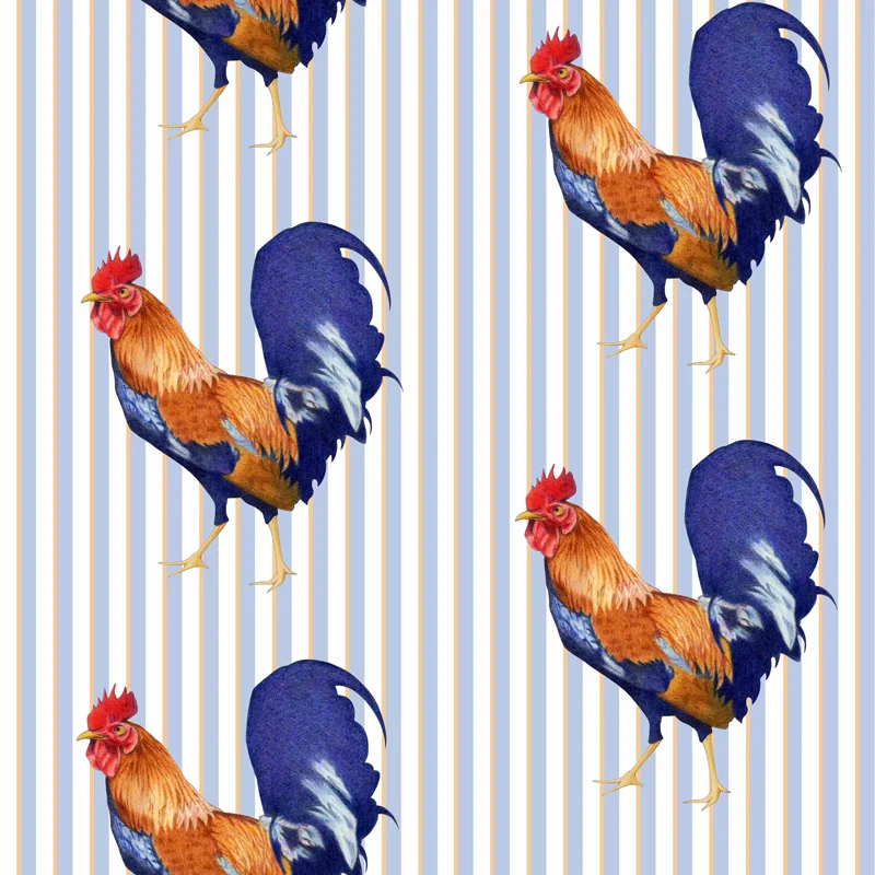 Rooster Stripes by Floating Lemons Art