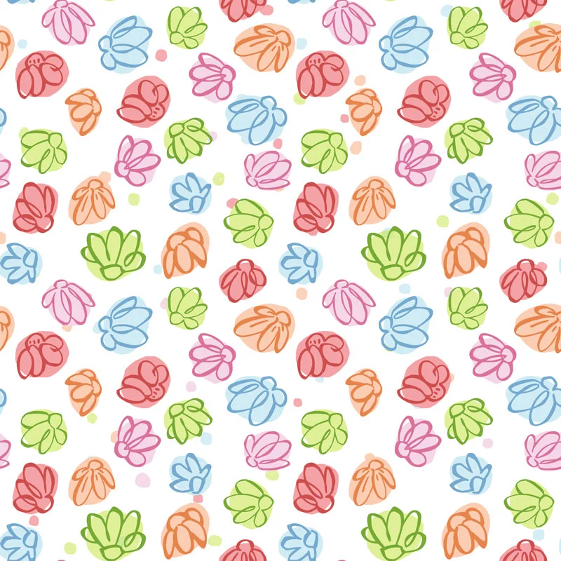 Wibbly Wobbly Flowers by Floating Lemons Art