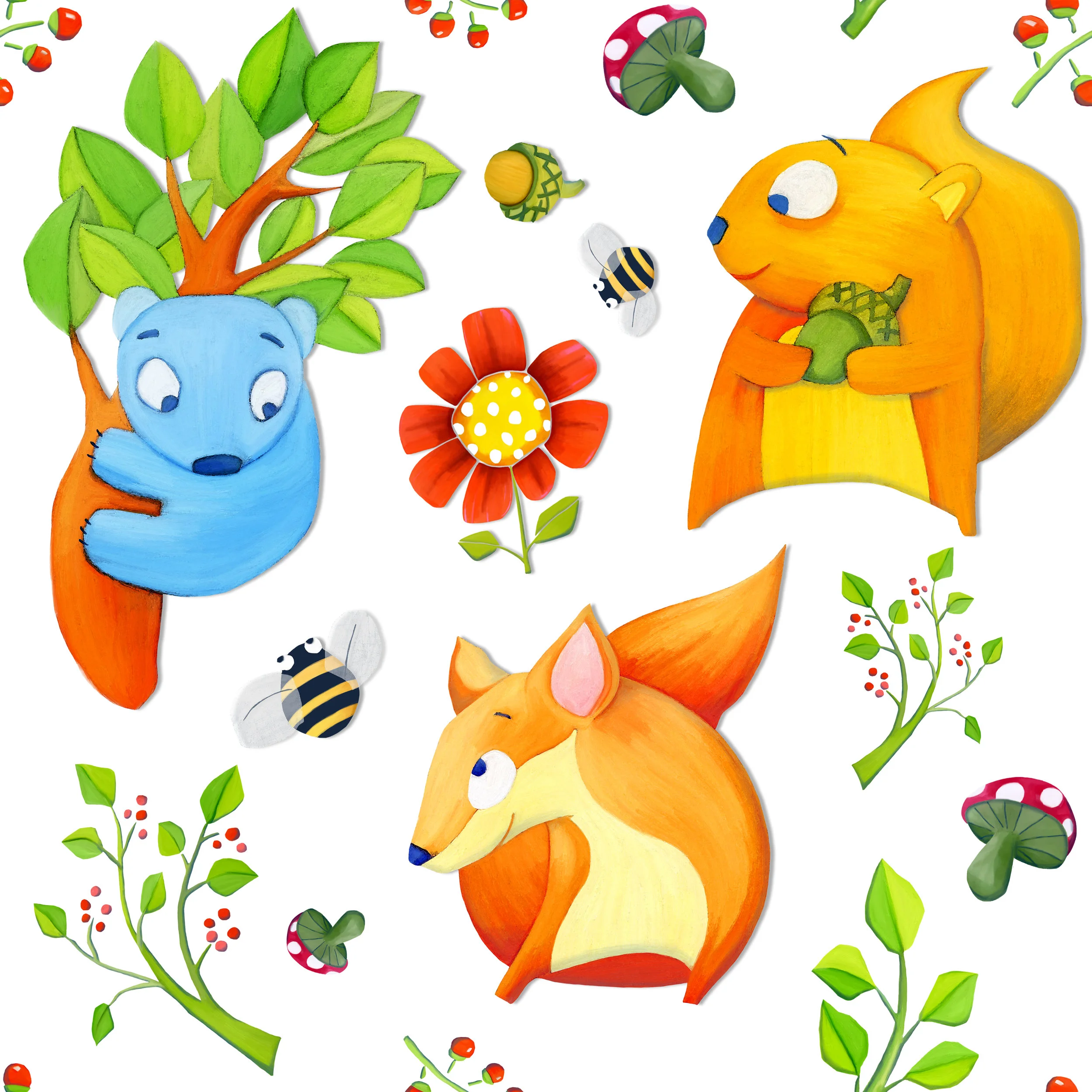 Woodland Fun by Floating Lemons Art