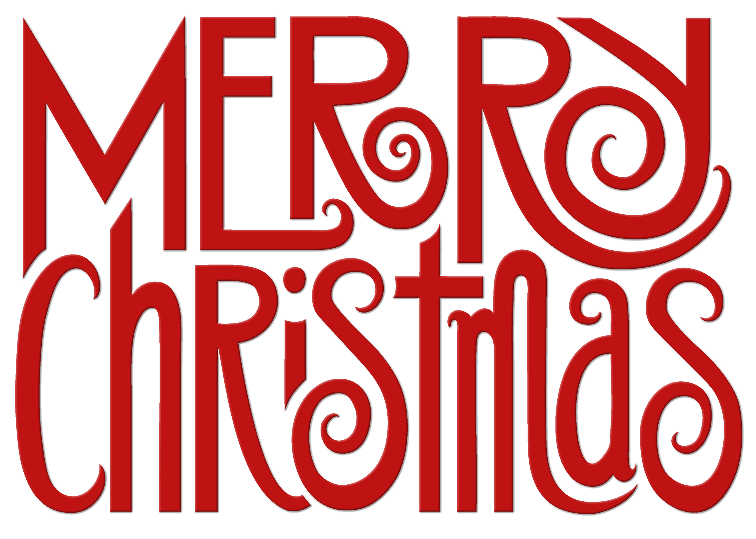 Merry Christmas Text Red by Floating Lemons Art