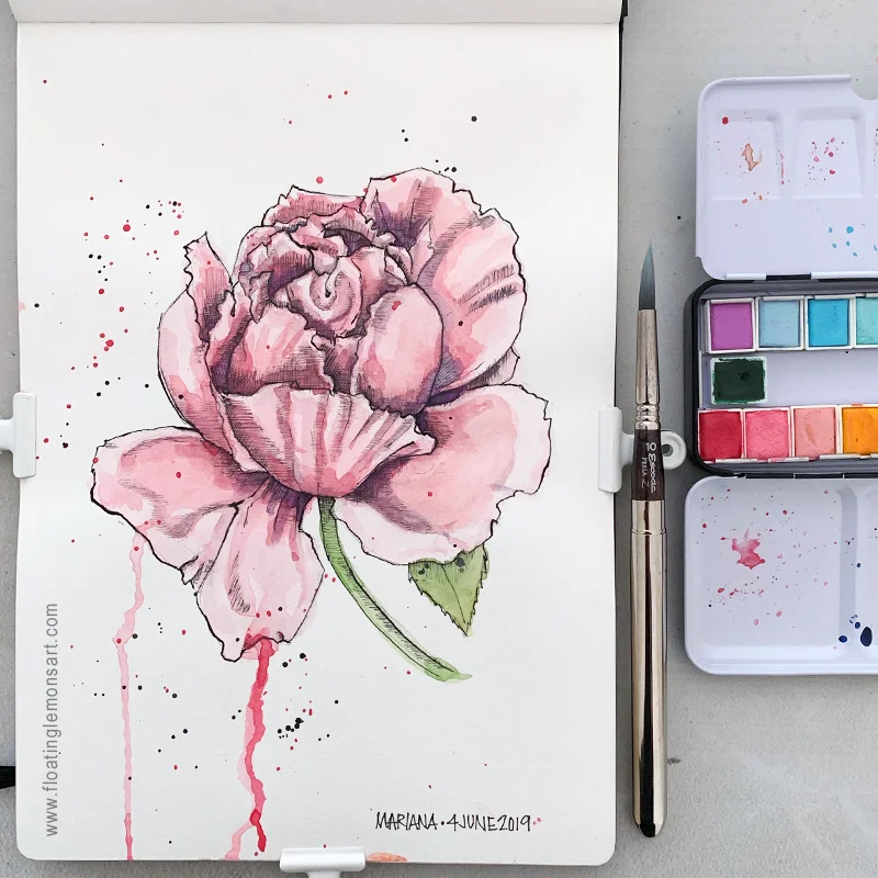 Inky Rose by Mariana: Floating Lemons Art