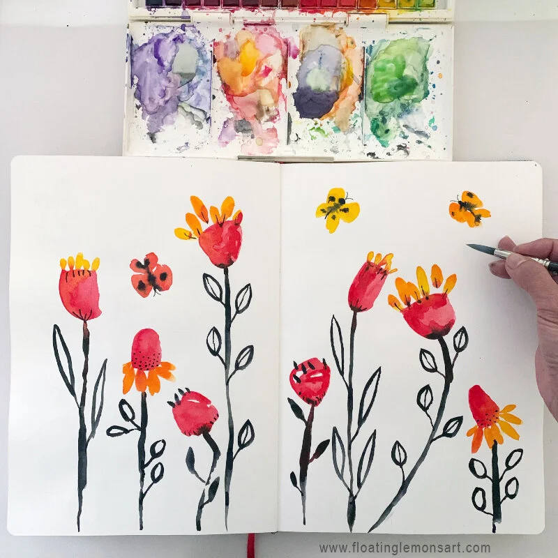 Watercolour: Joyful Bold Botanicals by MarianaBlack: floatinglemonsart.com