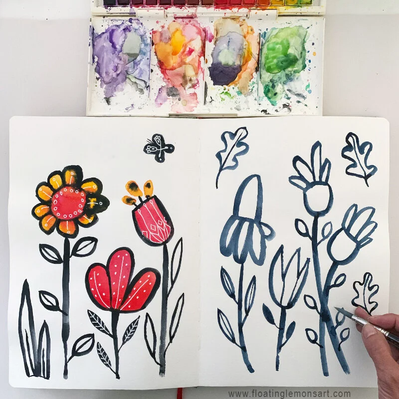 Watercolour: Joyful Bold Botanicals by MarianaBlack: floatinglemonsart.com