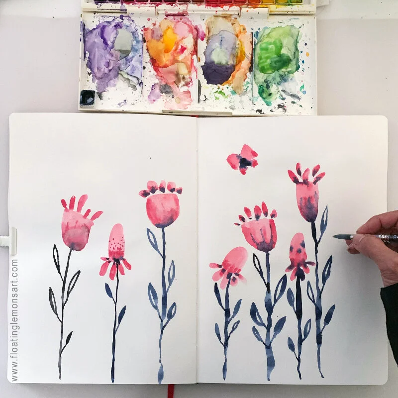 Bold Botanicals series by MarianaBlack: www. floatinglemonsart.com