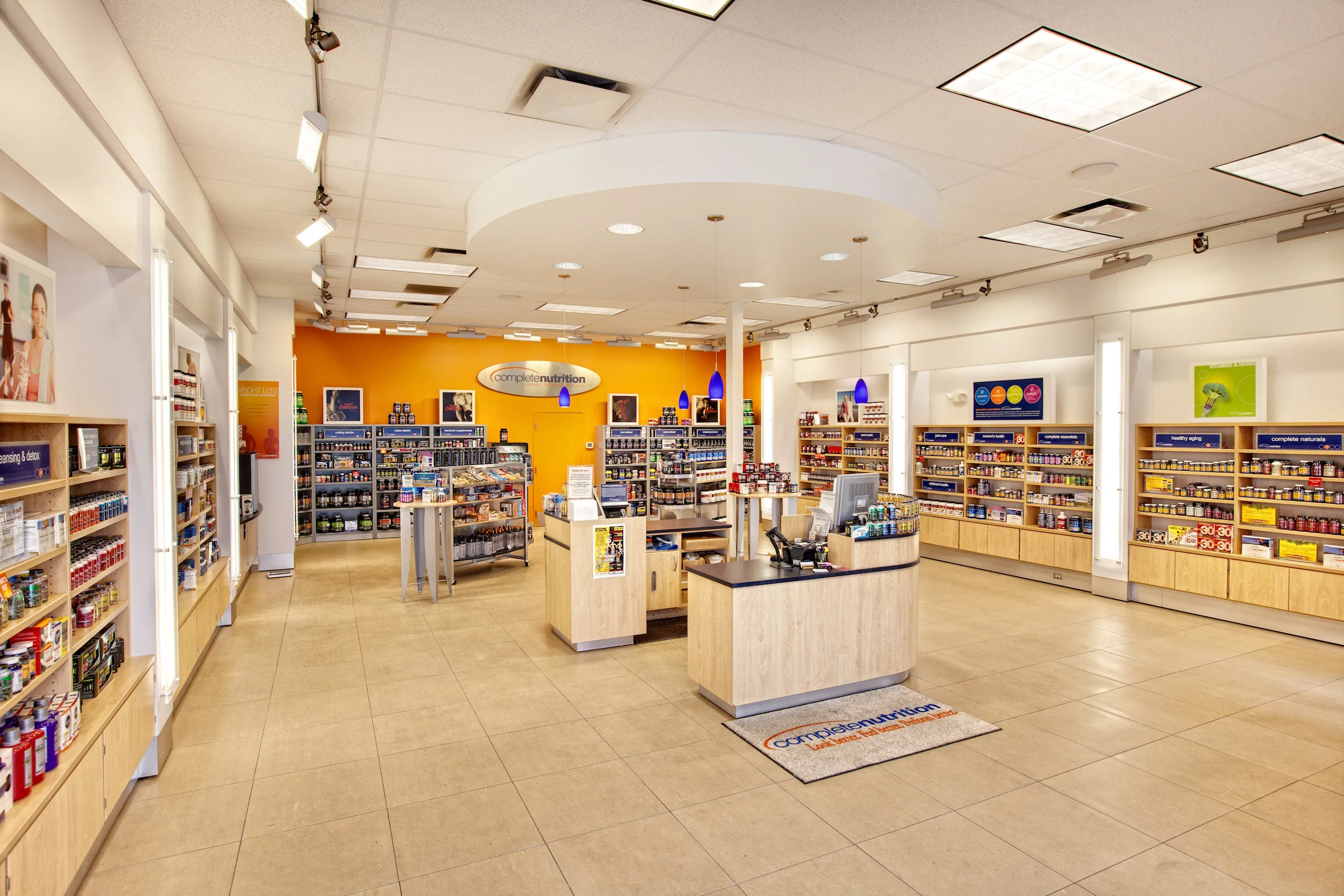 A view of the interior of Complete Nutrition’s retail store