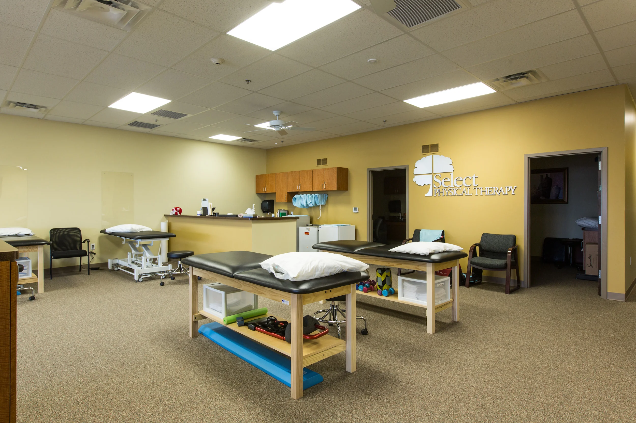 Massage tables at Select Physical Therapy