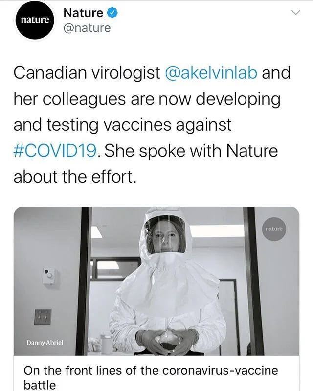 I spoke with Nature magazine about my covid19 work and collaboration with Darryl Falzarano at U Saskatchewan