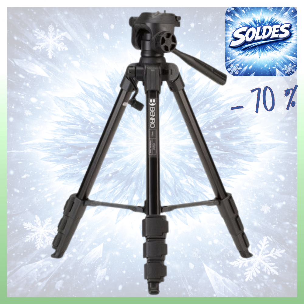BENRO T880EX -70% ! Kit Trépied Digital Aluminium 3 sections Tête 3 axes 1,38 Kg Capacité 2 Kg