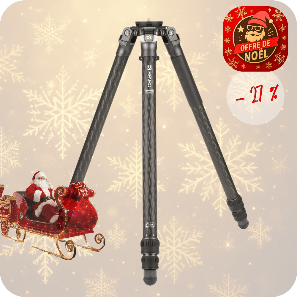 BENRO TMTH43C -27% ! Trépied Mammoth Carbone Sans Colonne Série 4 3 sections 2,25 Kg Capacité 25 Kg + Service Premium 2 ans