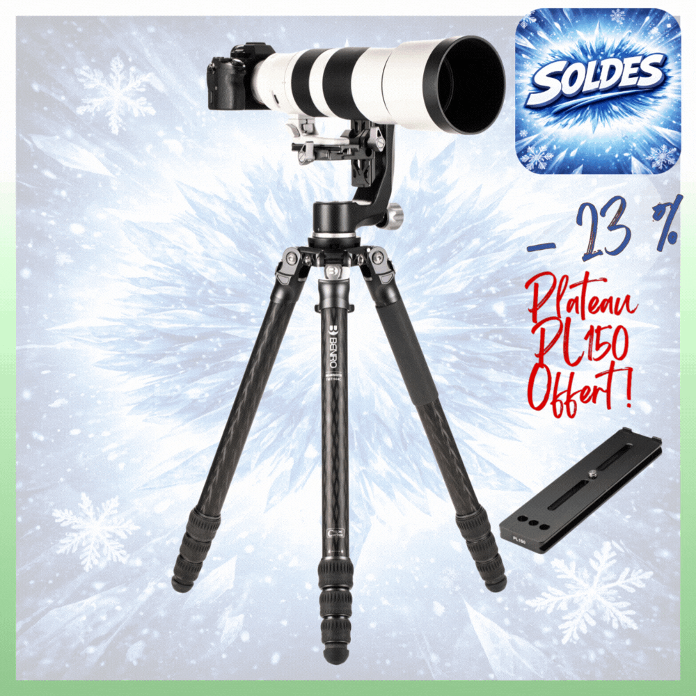 BENRO TMTH44CGH5C -23% AVEC PL150 OFFERT ! Trépied Mammoth Carbone Sans Colonne Série 4 4 sections avec Tête Pendulaire BENRO GH5C 3,35 Kg Capacité 25 Kg  71,5 cm plié