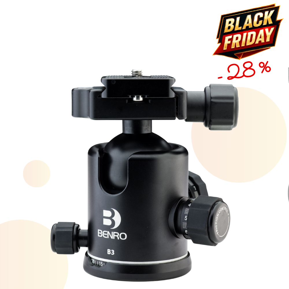 BENRO B3 -28% ! Tête Rotule à friction + Plateau PU60 - Capacité 20kg / Poids 460 g