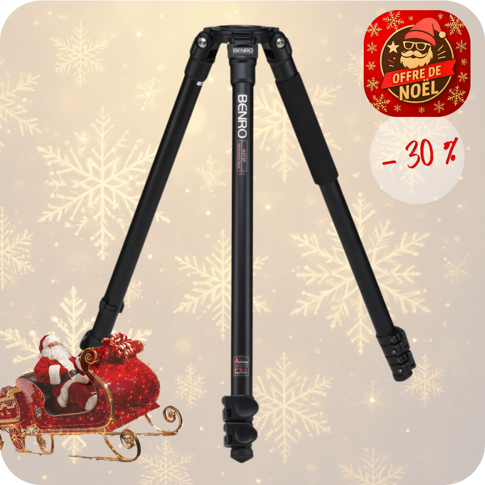 BENRO A373F -30% ! Trépied Vidéo Aluminium Sans Colonne Base de mise à niveau 2,4 Kg Capacité 16 Kg + Service Premium 2 ANS