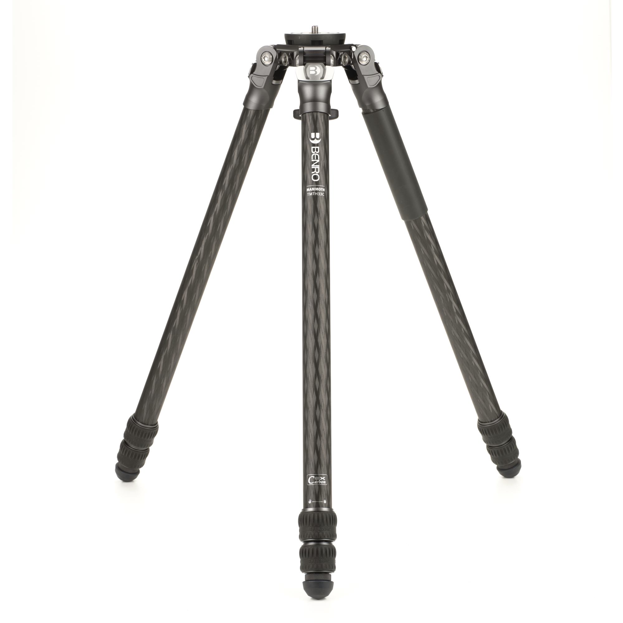 BENRO TMTH33C Mammoth trépied carbone Série 3 3 sections sans tête sans colonne 1,88 kg charge 18 kg Hmax 150 cm 67 cm replié bol 75 mm