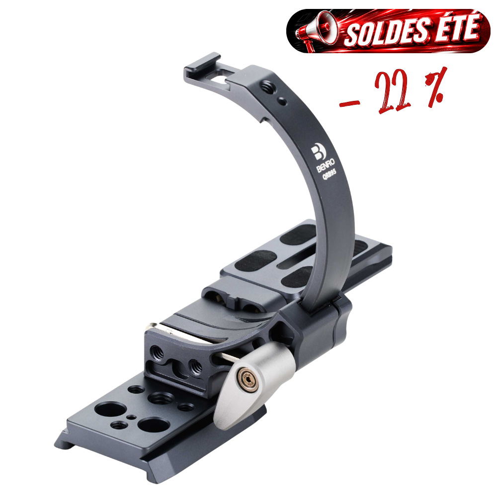 BENRO QRB95 -22% ! Support d'objectif à rotation rapide mode Paysage/Portrait compatible Arca et 501PL