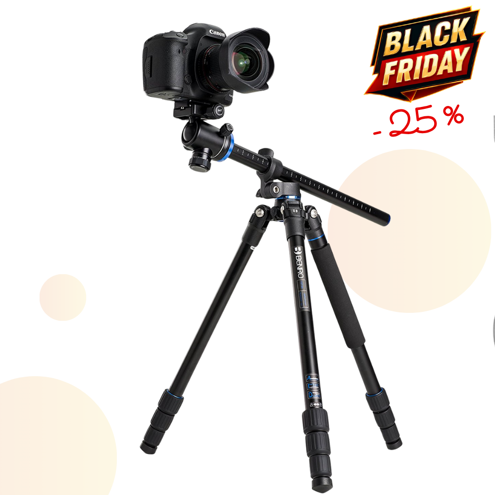 BENRO FGP18A -25% ! Trépied System GoPlus Aluminium Travel Colonne Orientable - Monopode - Capacité 8 Kg  + Service Premium 2 ANS