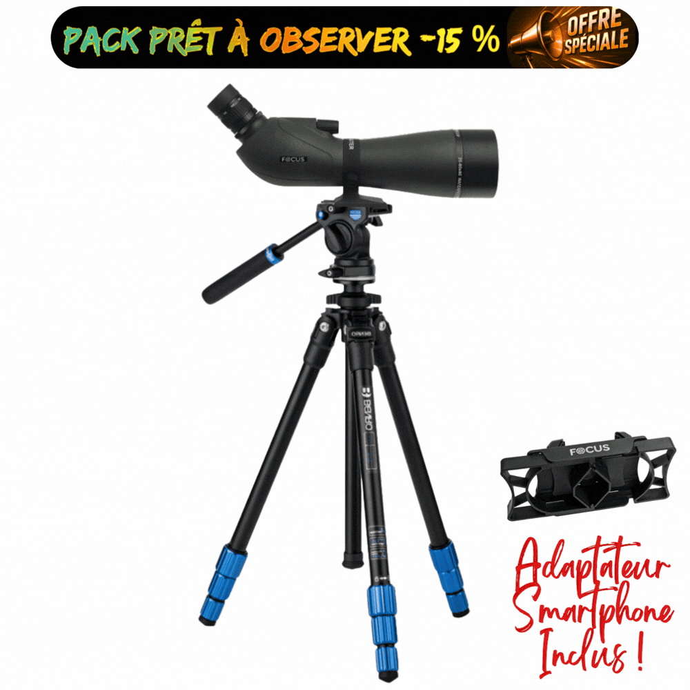 KIT OBSERVATION ANIMALIERE FOCUS SPORT OPTICS Lunette Viewmaster 20-60x80 WP et Kit Trépied BENRO TSL08AS2CSH