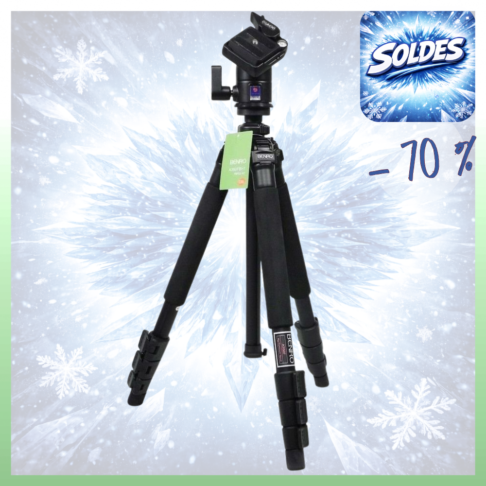 BENRO A350FBH1 -70% ! Kit Trépied Universal Aluminium 4 sections Tête BH1 1.3 Kg Capacité 6 Kg