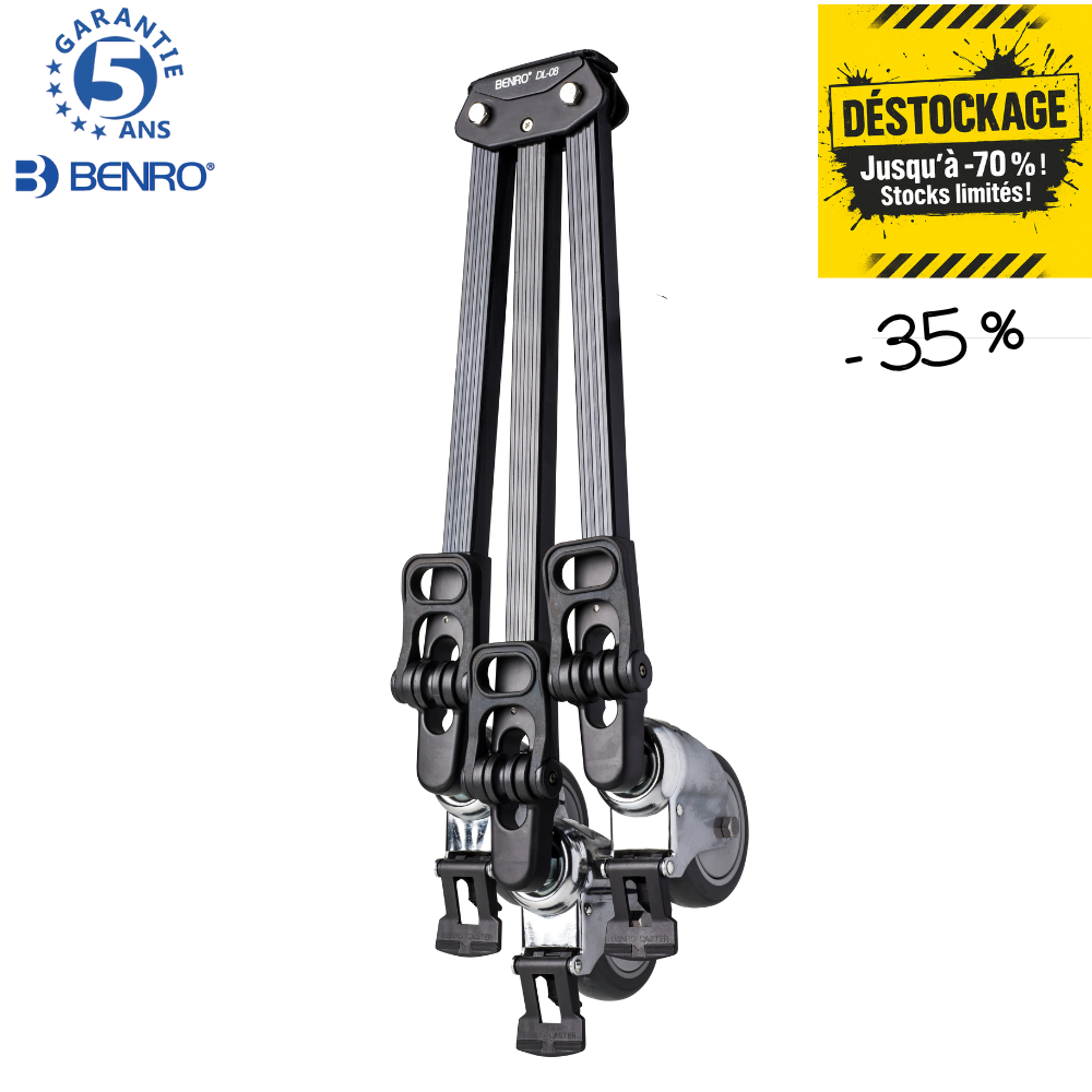 BENRO DL08 -35% ! Dolly Chariot pour Trépied Vidéo 53,5 cm Replié Diamètre 85 cm Poids 3,5 Kg
