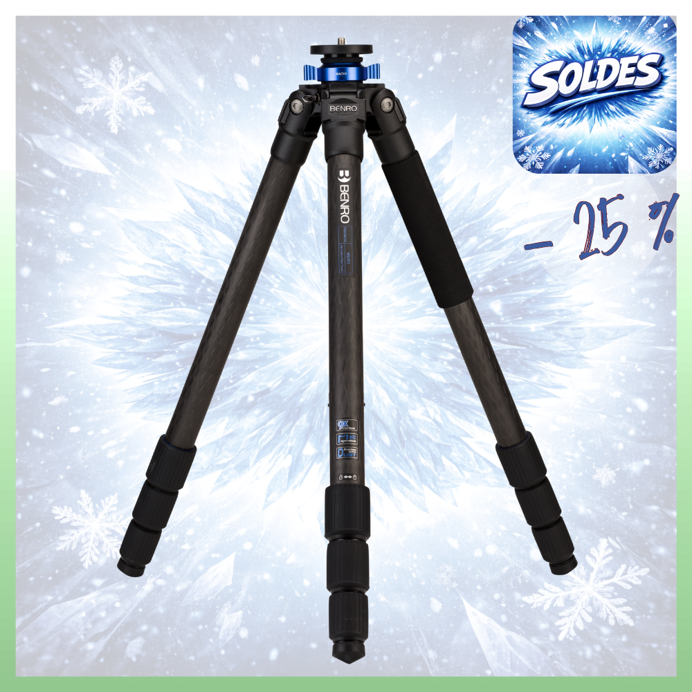 BENRO TMA48CXL -25% ! Trépied MACH 3 Carbone avec colonne Série 4 4 Sections  2,6 Kg Capacité 20 Kg + Service Premium 2 ANS