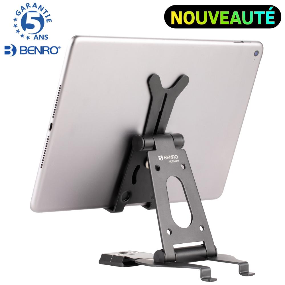BENRO ARCASMART ACSMTH Support pour tablette Arca-Swiss/RC2 filetages 1/4" & 3/8" bras repliables 160 g