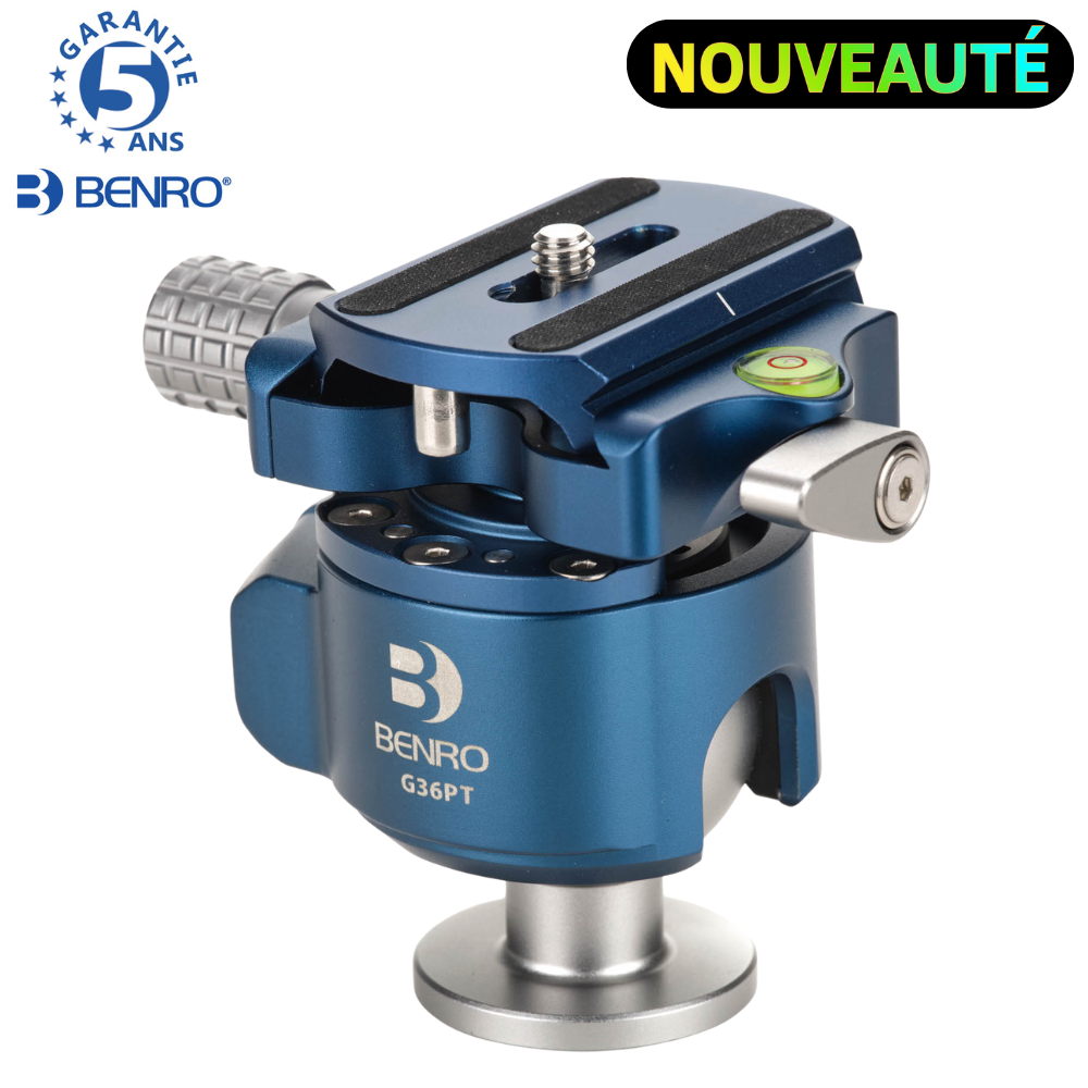 BENRO G36PT Tête Rotule inversée à profil bas + Plateau Arca BENRO PU50X - 290 g Capacité 20 Kg hauteur 7,7 cm longueur 9,2 cm