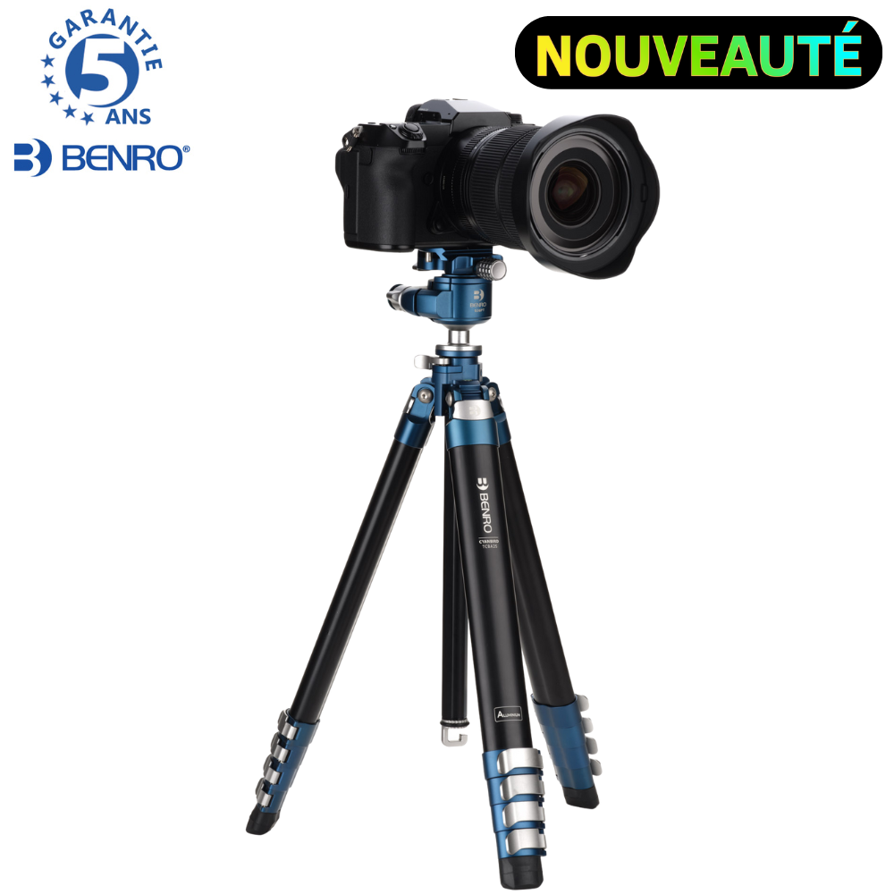 BENRO TCBA25G36PT CYANBIRD Kit Trépied TCBA25 Aluminium Série 2 5 sections Tête Photo rotule inversée BENRO G36PT Plateau Arca PU50X - 1,375 Kg Capacité 20 kg 47,3 cm replié hmax 159,4 cm