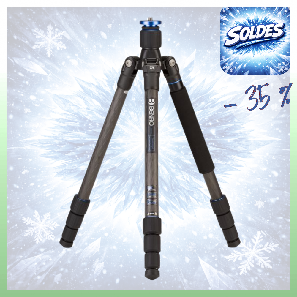 BENRO FTA18C -35% ! Trépied Travel Angel Carbone avec colonne Série 1 4 Sections 1,2 Kg Capacité 10 Kg