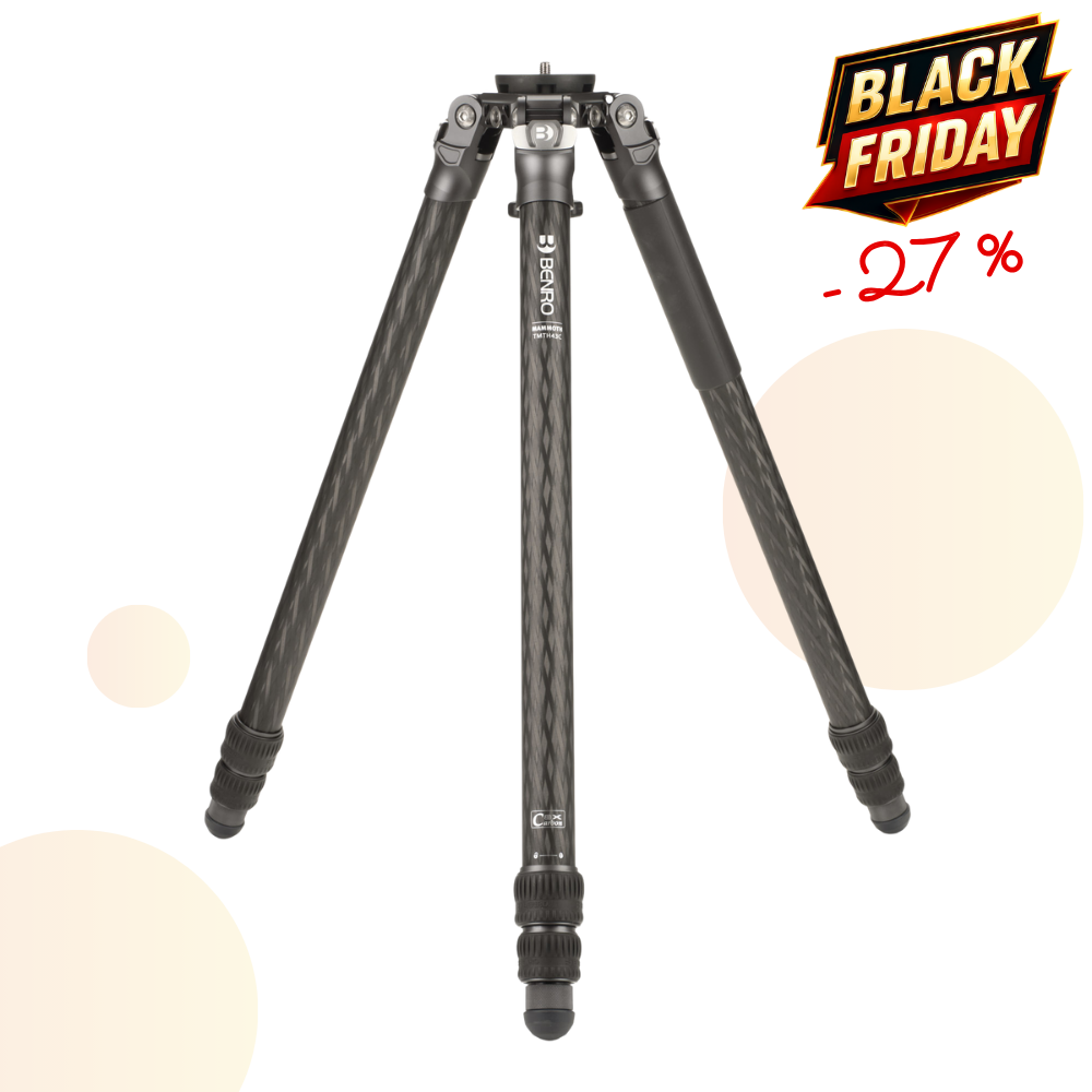 BENRO TMTH43C -27% ! Trépied Mammoth Carbone Sans Colonne Série 4 3 sections 2,25 Kg Capacité 25 Kg + Service Premium 2 ans