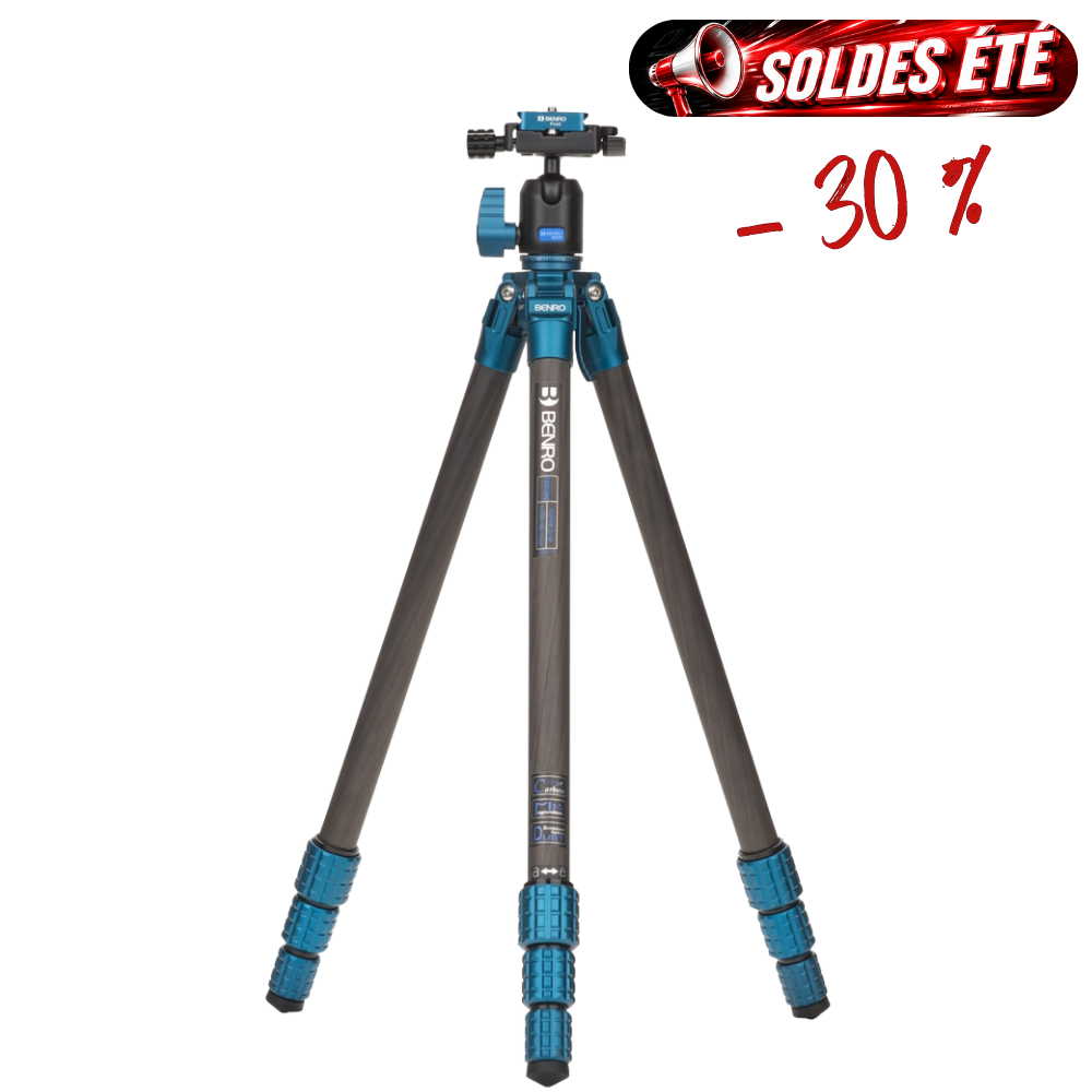BENRO TSSL08CN00P -30% ! SUPERSLIM Kit trépied TSSL08C Carbone Série 0 4 sections Tête Photo BENRO N00P Plateau Arca PU40 - 1,02 Kg Capacité 4 Kg 52 cm replié hmax 156 cm