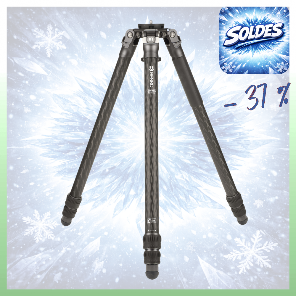 BENRO TMTH43C -37% ! Trépied Mammoth Carbone Sans Colonne Série 4 3 sections 2,25 Kg Capacité 25 Kg + Service Premium 2 ans