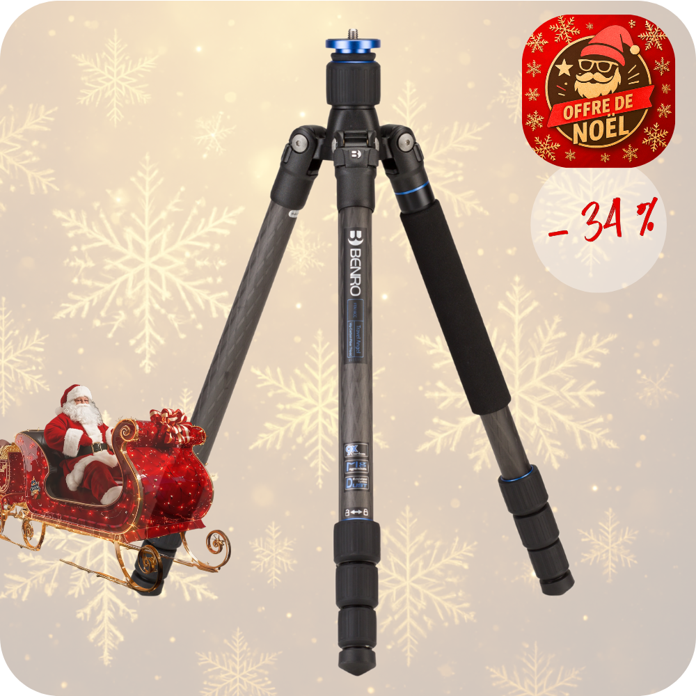 BENRO FTA18C -34% ! Trépied Travel Angel Carbone avec colonne Série 1 4 Sections 1,2 Kg Capacité 10 Kg