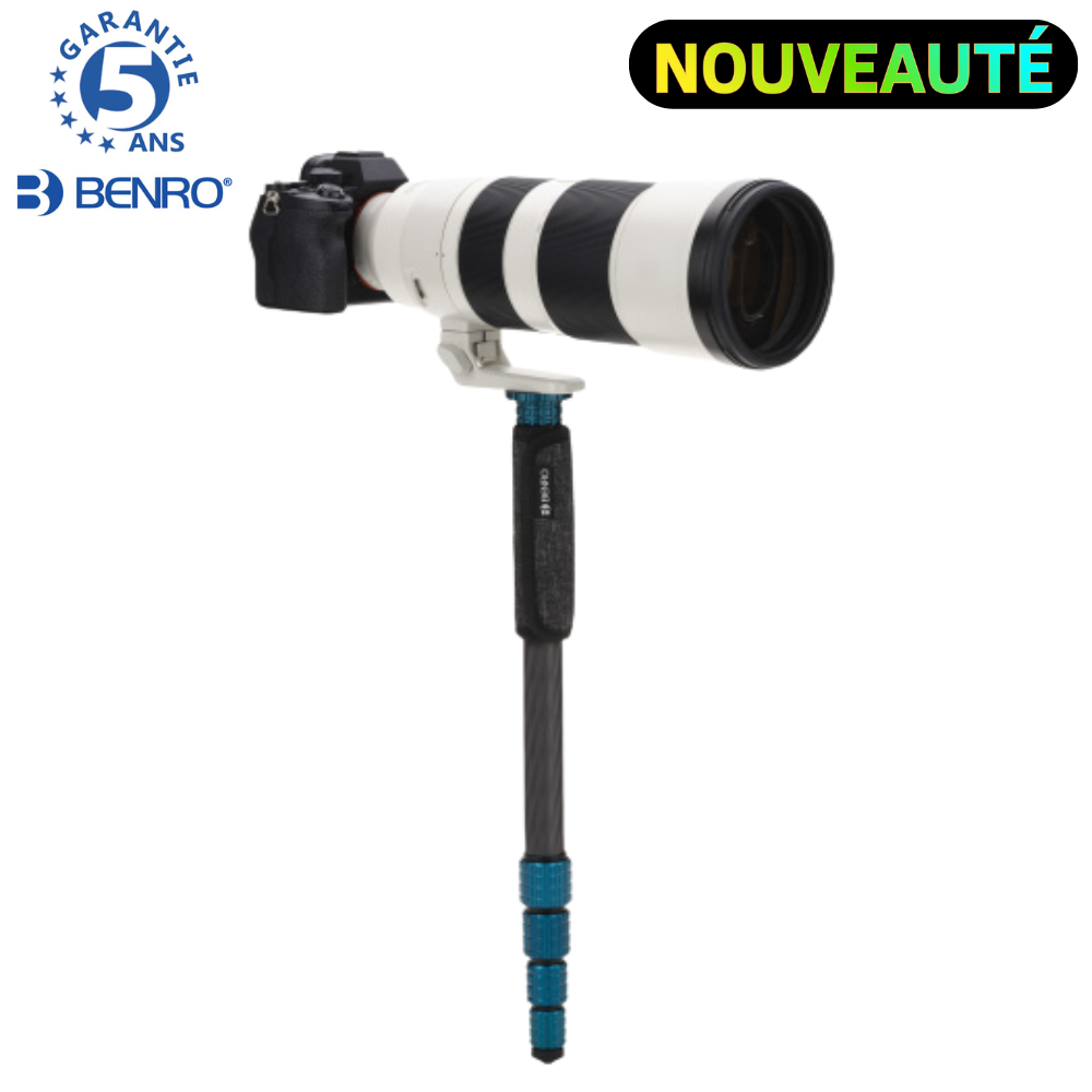 BENRO MSSL09C SUPERSLIM Monopode Carbone 5 sections - 280 g Capacité 15 Kg 41,7 cm replié hmax 148,8 cm