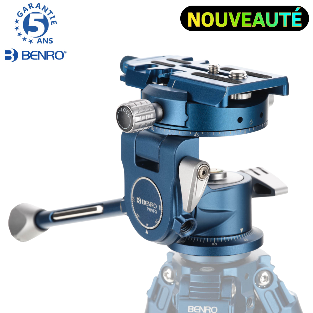 BENRO PHVF3 Tête photo/vidéo hybride 3 axes + Plateau MPB86C Arca + 501  Capacité 6 kg / Poids 620 g double panoramique