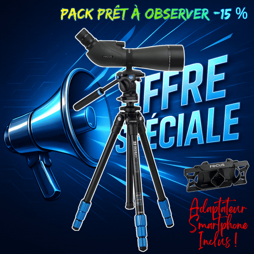 KIT OBSERVATION ANIMALIERE FOCUS SPORT OPTICS Lunette Viewmaster 20-60x80 WP et Kit Trépied BENRO TSL08AS2CSH