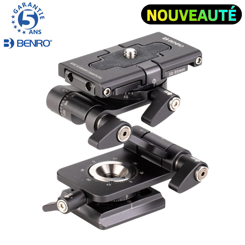 BENRO ARCASMART 360 DUAL Plateau Rapide Arca-Swiss/RC2 multifonction pour Smartphone/boitier Photo 220g