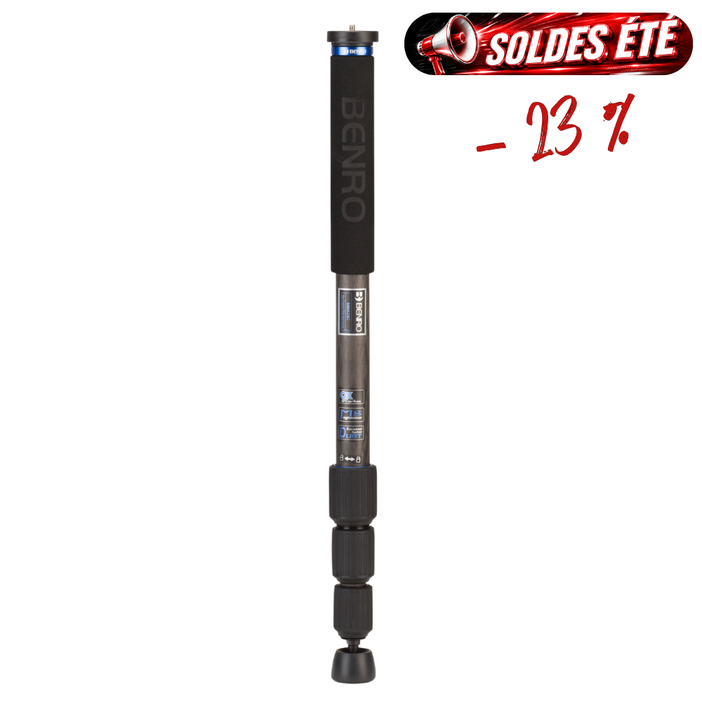 Benro MMA28C Mach3 – Monopode carbone 9 couches, 470 g, charge 12 kg