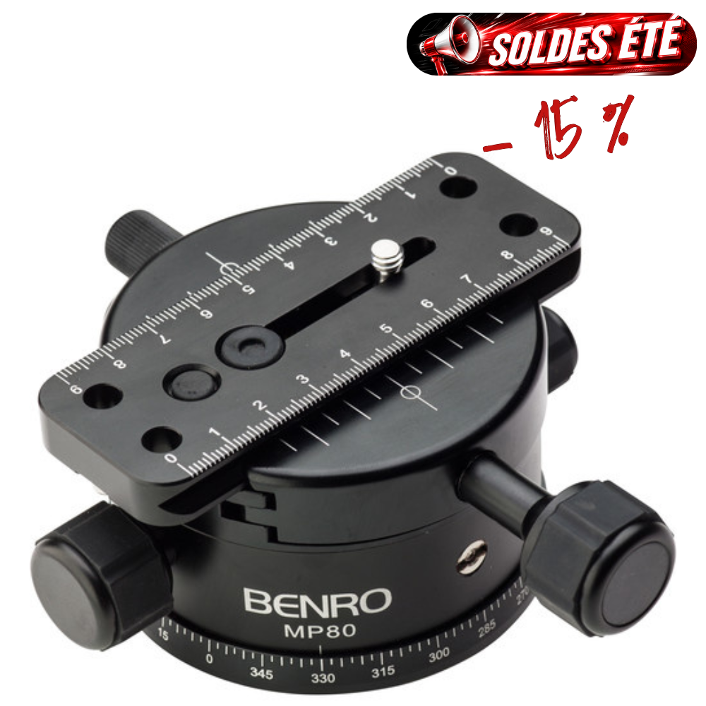 Benro MP80 – Tête macro à engrenages, base 80 mm, Arca-Swiss
