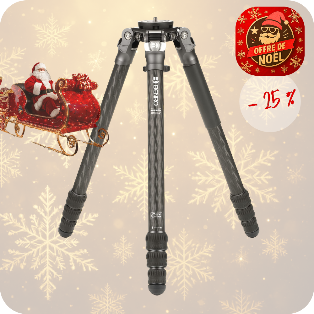 BENRO TMTH34C -25% ! Trépied Mammoth Carbone Avec ou Sans Colonne Série 3 4 sections 1,95 Kg Capacité 18 Kg