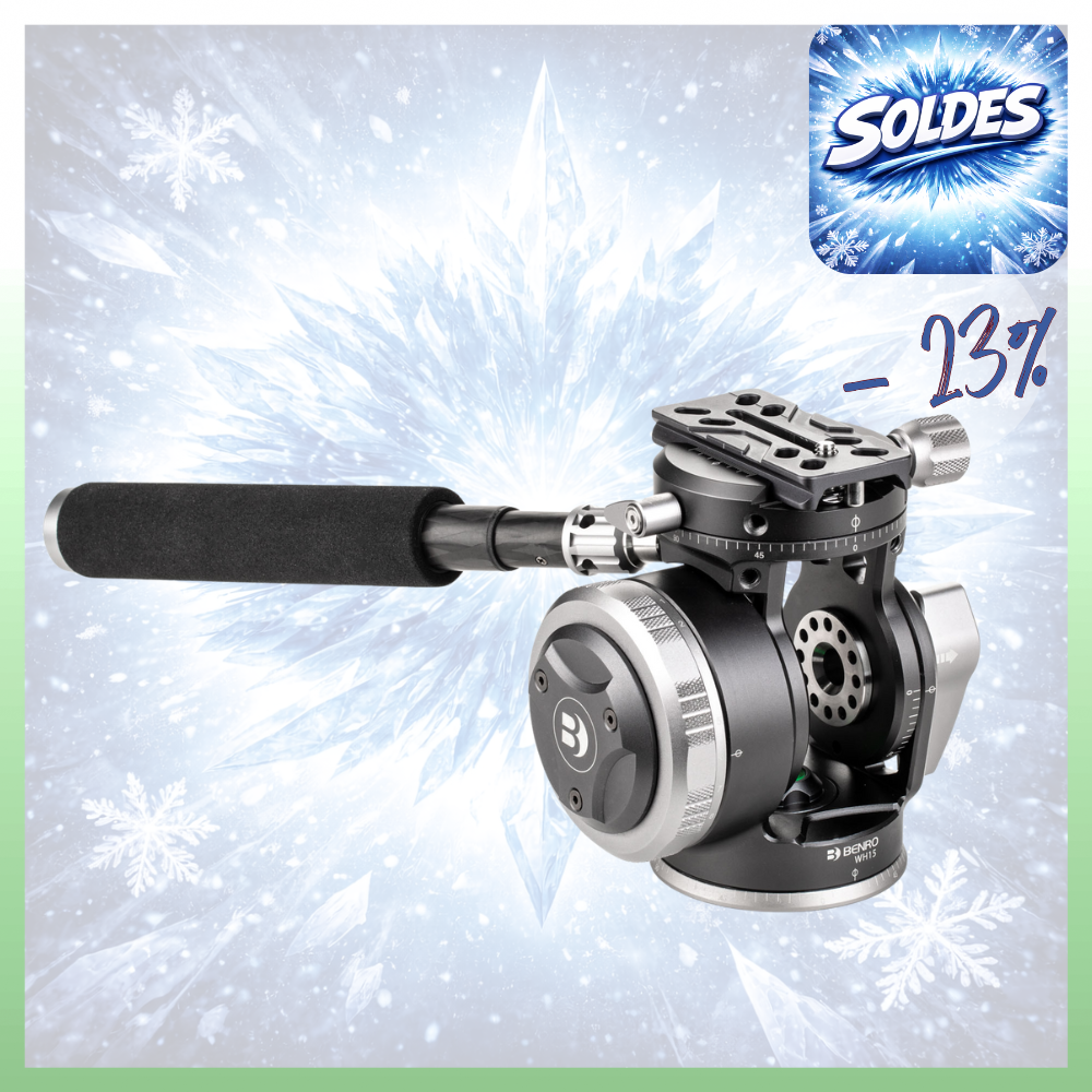 BENRO WH15 -23% ! Tête pour Longue focale et Digiscope Hauteur 8 cm 1,4 Kg Capacité 15kg Plateau PL80N