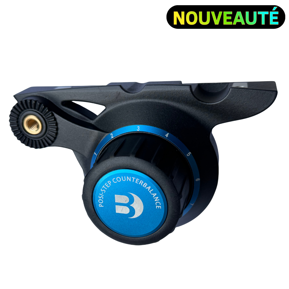 BENRO Partie latérale complète côté POSI-STEP pour tête vidéo BENRO S8PRO : support droit, molette de contrebalancement 0 à 7 et mécanisme - Pièce d'origine