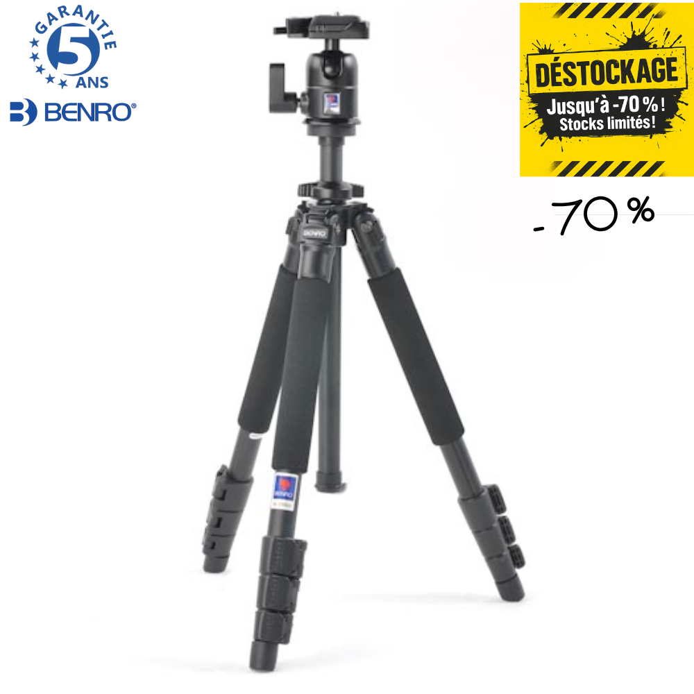 BENRO A350FBH1 -70% ! Kit Trépied Universal Aluminium 4 sections Tête BH1 1.3 Kg Capacité 6 Kg