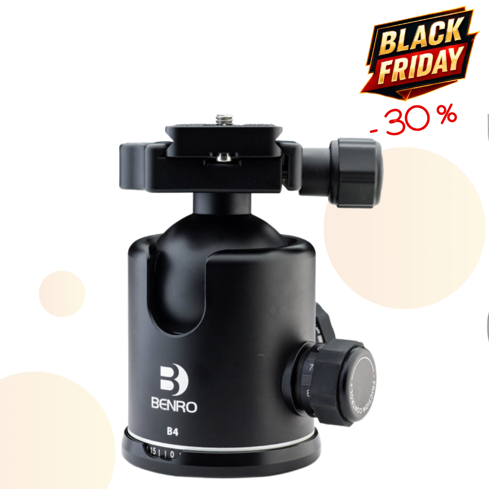 BENRO B4 -30% ! Tête Rotule à friction + Plateau PU85 - Capacité 20kg / Poids 700 g