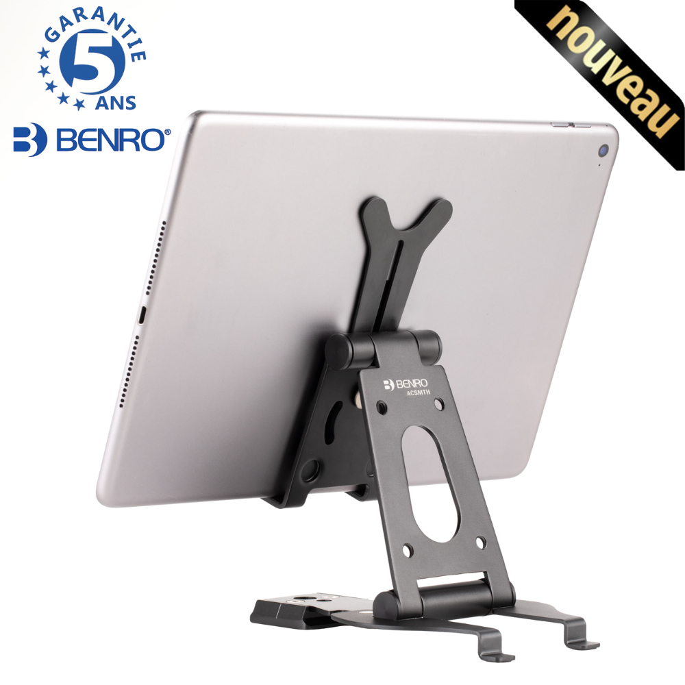 BENRO ARCASMART ACSMTH Support pour tablette Arca-Swiss/RC2 filetages 1/4" & 3/8" bras repliables 160 g