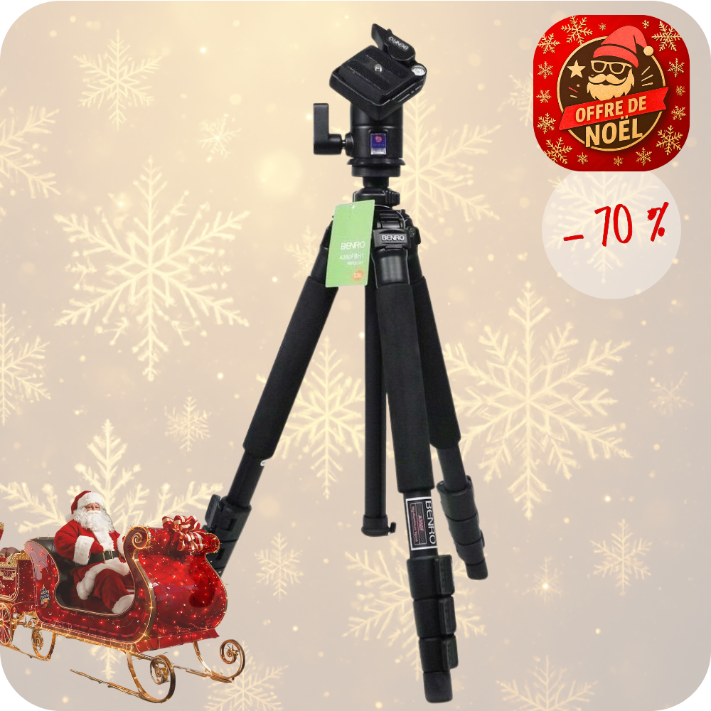 BENRO A350FBH1 -70% ! Kit Trépied Universal Aluminium 4 sections Tête BH1 1.3 Kg Capacité 6 Kg