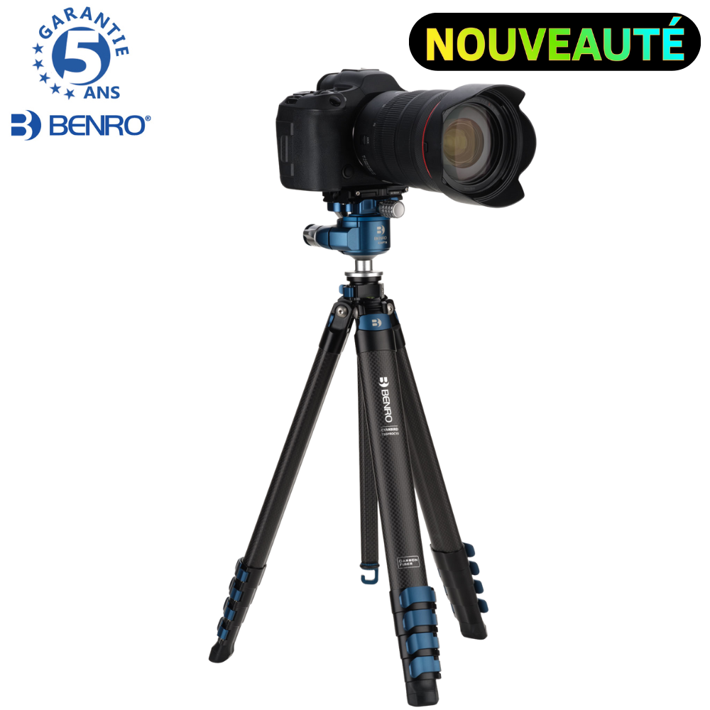 BENRO TBBPROC15G36PTM BLACKBIRD PRO Kit Trépied TBBPROC15 Carbone Série 1 5 sections Tête Photo BENRO G36PT Plateau Arca PMM70 - 1,05 kg Capacité 12 kg 46,2 cm replié hmax 151 cm